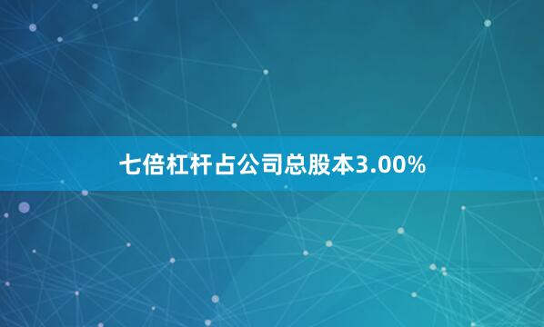 七倍杠杆占公司总股本3.00%
